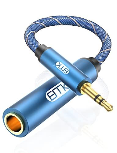 EMK 1/4 to 3.5mm Adapter, 1/4" Female to 1/8" Male Stereo Audio Adapter for Speaker,Amplifiers, Guitar, Home Theater Devices, Laptop, Headphones (6.6FT/2M), Set of 3