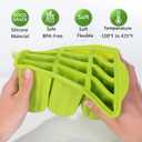 12-Cavity Popsicles Molds Set Homemade Maker Ice Pop Mold Silicone Freezer Molds with 50 Popsicle Sticks 50 Popsicle Bags 50 Ties Funnel Recipes and Cleaning Brush (Green-1)