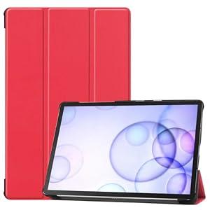 SZLONKOU Tablet Cover for Samsung Galaxy Tab S6 10.5 SM-T860 SM-T865 SM-T867(2019 Release), Ultra Slim Folio Stand Leather Case for Samsung Galaxy Tab S6 10.5" T865 T865 (KST-Red)