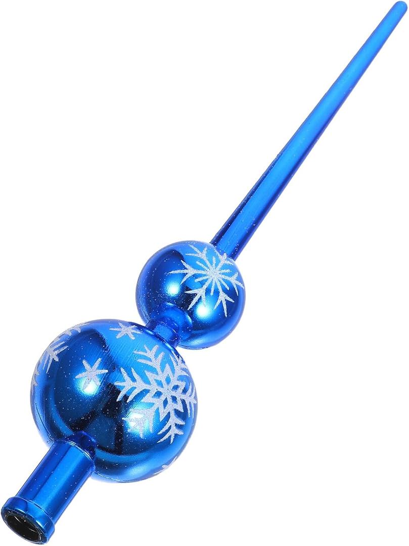 Toyvian Blue Gourd Christmas Tree Topper Xmas Tree Topper Finials Decorative Spherical Treetop for Holiday Home Christmas Ornaments Accessories, 28.00X6.00X1.50CM