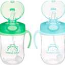 Brand  Mama Bear Spill Proof Dishwasher Safe Silicone Weighted Straw Sippy Cup with Removable Handles, BPA Free, 9 Ounces, Blue/Green, Pack of 2