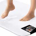 GORILLA GRIP Thick Memory Foam Bath Rugs, Soft Absorbent Velvet Bathroom Mats, Durable Dots on Underside, Machine Washable Bathmat, Carpet Rug Room Decor for Shower Floor, 24x17 Mat, White