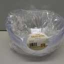 R-kay 6 Pack Plastic Serving Bowls - 48 Oz Clear Plastic bowls - Salad Bowls Large Serving - Premium Clear Disposable bowls Heavy Duty For Weddings Catering And Birthday parties