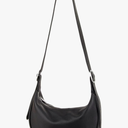 Casual Soft Leather Hobo Bags Women Crossbody, Trendy Crescent Shoulder Bag and Mini Purse, Black, Small