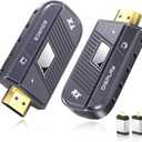 TeckyGem Wireless HDMI Transmitter and Receiver, 328FT/100M Wireless HDMI Extender [2.4/5GHz Dual-Band, Screen Rotatable] Plug & Play for Ultra HD Streaming to Monitor/Projector from Laptop/PC/TV Box