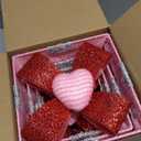 Timer & 8 Mode 3 Pack Valentines Decorations Pink Valentines Lighted Gift Boxes with Hearts Red Glitter Bow 60 LED Battery Operated Present Box Pink Decor for Indoor Outdoor Xmas Wedding Christmas