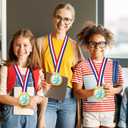 30 Pcs Gold Medal for Award Bulk Winner Award Medal with Neck Ribbon Trophy Prize for Student Kid Education Competition Event Winner