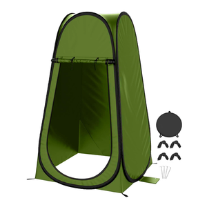 Portable Shower Tent Spacious Changing Dressing Room Outdoor Rain Shelter for Toilet Camping Hiking Beach Dress Changing Tent for Ladies (Green, 47.2" L x 47.2" W x 74.8" H)
