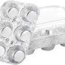 Disposable Muffin Pans with Lids, 10 Pack Aluminum Foil Muffin Pans, Throw Away, with Reinforced Bottom and Smooth Interior, 6-Cup Tin Size for Baking, Ideal for Parties and Holidays