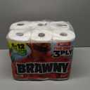 Brawny Tear-A-Square 3-Ply Paper Towels, 6 Double Rolls = 12 Regular Rolls, Strong, Absorbent, and Durable with 3 Sheet Sizes (Quarter, Half, Full)