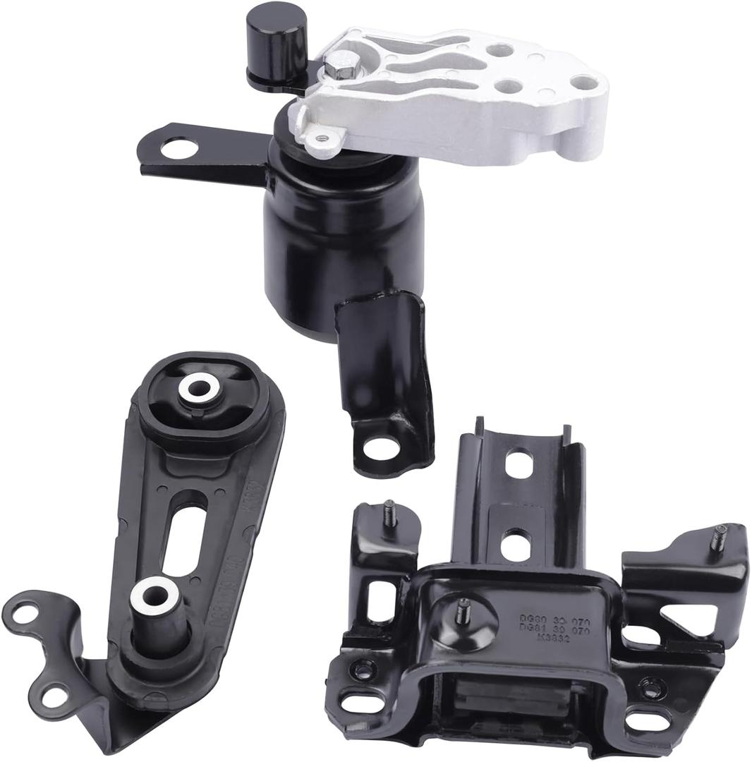 Front Right Engine Motor Mount Compatible with 2011 2012 2013 2014 Mazda 2 1.5L L4 3-Piece Set Replace OEA4428 A4429 A4430 D65239060H D65239040