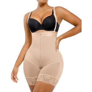 SHAPELLX Fajas Colombianas Shapewear for Women Tummy Control Plus Size Postpartum Body Shaper Butt Lifting Bodysuit XXL