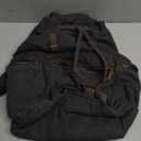 Bluboon Vintage Backpack Leather Trim Casual Bookbag Men Women Laptop Travel Rucksack (Black)