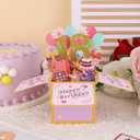 5 x Happy Birthday Pop Up Card, Creative 3D Birthday Card with Classic Envelope & Writing Note Happy Birthday Pop Up Box for Women Men(18th Birthday Card)