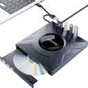 External CD/DVD Drive for Laptop/PC, USB 3.0 Type-C USB Portable Player for Computer CD DVD +/-RW Disk Drive CD Burner Writer Reader Compatible with Desktop Windows Apple (Multifunctional)