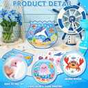 32 Sets Beach Crafts for Kids Under the Sea Party Decorations Ocean Animal Stickers Summer Activities Make A Ocean Animals Worlds Sticker Scene Classroom Game DIY Fish Decoration for Party Favors Art