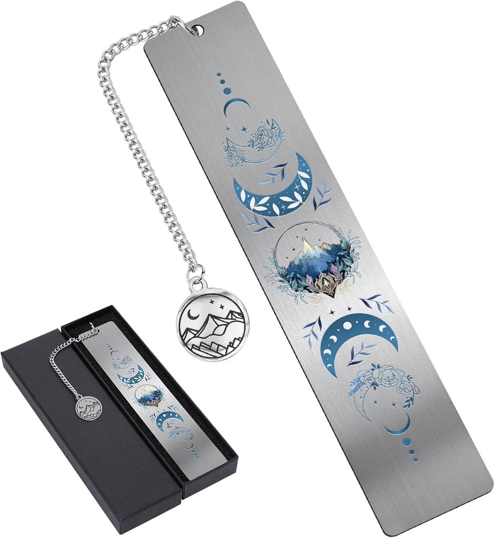 Acotar Bookmark Gift for Women - Fantasy Charm Moon Mountains Metal Book Marks Merch Reading Girls Aesthetic Page Markers Reader Bookish Book Lovers Men Birthday Student School Accessories