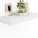 Heimlove 12" Deep White Floating Shelves for Wall, 24 Inch Wall Shelf Bathroom Shelves Set of 1, Mounted Shelves for Books Living Room Laundry Room Bedroom Kitchen Home Office