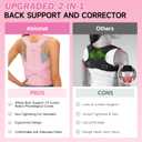 Posture Corrector for Women, Back Brace Support for Upper and Lower Back Pain Relief, Adjustable for Back straightener, Spine Alignment, Scoliosis, Hunchback, Spine Corrector (L ( Waistline 30.5"-37" ), Pink)