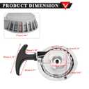 PRO BAT Aluminum Alloy Easy Recoil Pull Start Starter for 47cc 49cc Mini Moto Chopper ATV Quad Dirt Pocket Bike Scooter 2 Stroke Silver
