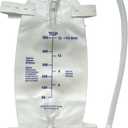 3 Pack Easy-Tap Leg Bag Urinary Drainage Bag, 500 ML with 3 18 Tubing, Anti-Reflux Valve, Cloth Straps Easy Flip Drain