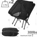 Wind Tour Portable Camping Chair Lightweight Foldable Outdoor Chair for Hiking Camp Backpacking Lawn Beach Fishing Picnic with Carry Bag (Black-2)