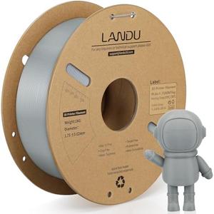 LANDU PLA Plus (PLA+) Filament 1.75mm Grey 1KG, High Toughness PLA+ 3D Printer Filament Pro, Dimensional Accuracy +/- 0.02mm, Neatly Wound 3D Printing Filament -Cardboard Spool (2.2 LBS) 330 Meters,Set of 2