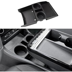 Lower Center Console Organizer Compatible with 2025 Hyundai Tucson Limited and Tucson Hybrid/Plug-in Hybrid Accessories Cup Holder Compartment Insert Tray (with Steering Wheel Shifter), Black