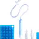 Baby Nasal Aspirator with 25 Hygiene Filters, Soft Silicone Tips Nose Cleaning Tweezer for Infants and Toddlers (Blue)