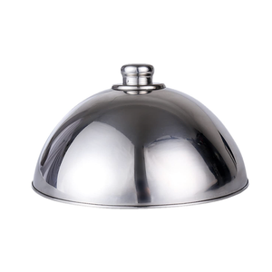 Rounded Silver Dish Lid, 12.6 Inches Diameter, 6 Inches Height