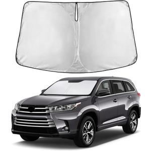 EcoNour Windshield Sunshade Compatible for Toyota Highlander 2014-2017 2018 2019, Sun Visor for Front Windshield & Window Sun Shade Cover, UV Heat Blocker & Protector, Car Accessories