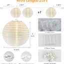 25 FT White Lantern String Lights, Chinese Lanterns with 10 LED G40 Light Bulbs, Plug-in Outdoor String Lights for Wedding Home Party Patio Garden Porch Backyard Cafe Decor