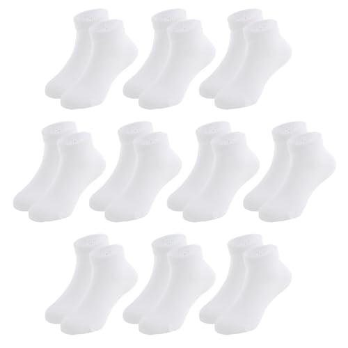 Hoomore Unisex Kids Ankle Socks,Seamless Low Cut Sport & Everyday Socks for Boys Girls,Soft Breathable Cotton,10 Pairs 4-8 Years, White