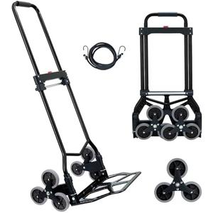 SOUTHHELP Stair Climbing Dolly Hand Truck 330 LB Capacity, Stair Climber Hand Trucks Foldable with Scalable Handle, Portable Hand Truck Dolly Cart for Stairs, Moving (Black)