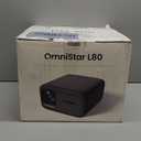 OmniStar L80 4K Projector with WiFi and Bluetooth, 1500 ANSI Lumen Native 1080P Video Projector, Auto Focus/Keystone, 2x15W Speakers, 200" Display Compatible with iOS/Android/HDMI/USB/TV Stick