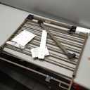 Cumbor 29.243" Baby Gate for Stairs, Wall-Mounted (Drill Required), Expandable No Bottom Bar Dog Gate, Auto Close Extra Wide Walk Thru, Pet & Toddler Proof Gate, Top & Bottom of Stairways (Brown)