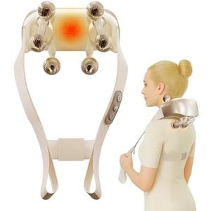 KOENN Neck Massager for Pain Relief Deep Tissue, Cordless Shiatsu Back Massager with Heat, Electric 6D Kneading Shoulder Massage Pillow for Foot Legs Muscle Body, Gifts for Mom Dad Friends Him Her