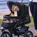 Pet Gear No-Zip NV Pet Stroller for Cats/Dogs, Zipperless Entry, Easy One-Hand Fold, Gel-Filled Tires, Plush Pad + Weather Cover Included, Orchid