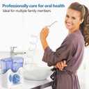 H2ofloss Dental Water Flosser for Teeth Cleaning With 12 Multifunctional Tips & 800ml Capacity, Professional Countertop Oral Irrigator Quiet Design(HF-9 whisper)