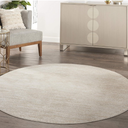 Nourison Home Nourison Essentials Ivory Beige 6' x Round Area Rug - Easy Clean, Non Shedding, Bed Room, Living Room, Dining Room, Kitchen (6' x Round) 