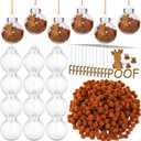 Giegxin 12 Set Funny Christmas Ornaments 2025 Kit Reindeer Poof Ball Prank Xmas Hanging Fillable Ball Ornament DIY Funny Hilarious for Home Christmas Tree Party Decor, 2.36 Inch