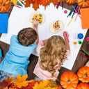 2 x Blulu 24 Pcs Wooden Pumpkin Cutouts Thanksgiving Unfinished Wood Cutout Blank Pumpkin Shape Cutout for Fall Thanksgiving Party DIY Craft Decoration Supplies (Wood Color)