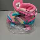 Girls Roller Skates for Kids Boys, Adjustable Double Row Quad Skate with Light-Up Wheels, Gradient Star Design for Beginners Ages 312 (Medium - Big Kids, Pink)