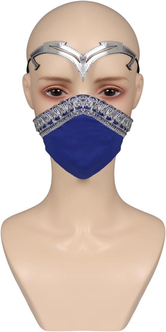 Mask Costume Mask Half Face Latex Mask Helmet Halloween Cosplay Props (Blue)