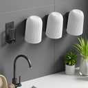 BAIEUEJO 4PCS Mug Hooks Wall-Mounted Mug Holder, Coffee Cups Holder Hanger no Drilling,Toothbrush and Cup Organizer,Storage Hooks for Kitchen, Living Room, Office(Black-1cup)