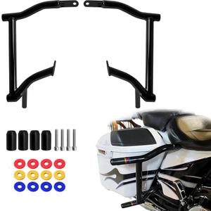Saddlebag Guards Rear Crash Bar Fit for Harley Touring Street Glide Road Glide Road King Electra Glide CVO Ultra Limited FLTR FLHR FLHX 2009-2025 Black
