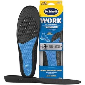 Dr. Scholl's Work All-Day Superior Comfort Insoles with Massaging Gel - Designed for Men & Women with Hard-Working Feet, Eliminates Sore Muscles and Tired Legs, Arch Support Inserts with Odor Control