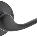 Kwikset Tustin Dummy Door Handle, Single Sided Lever for Closets, French Double Doors, and Pantry, Matte Black Non-Turning Right Handed Interior Push/Pull Lever, with Microban Protection, Pattern Name: Right Hand Dummy