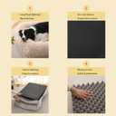 Orthopedic Dog Bed for Medium Dogs - Washable Memory Foam Pet Sofa, Fluffy Plush Rectangular Bed, Waterproof Anti-Anxiety Couch, Khaki, M