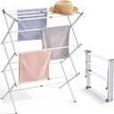 Drying Racks 3 Tier Expandable Clothes Airer Collapsible Clothes Drying Rack, Space-Saving Laundry, Hanging Clothes Indoors & Outdoors, Lightweight, Compact, Folds Away for Convenient Storage,White